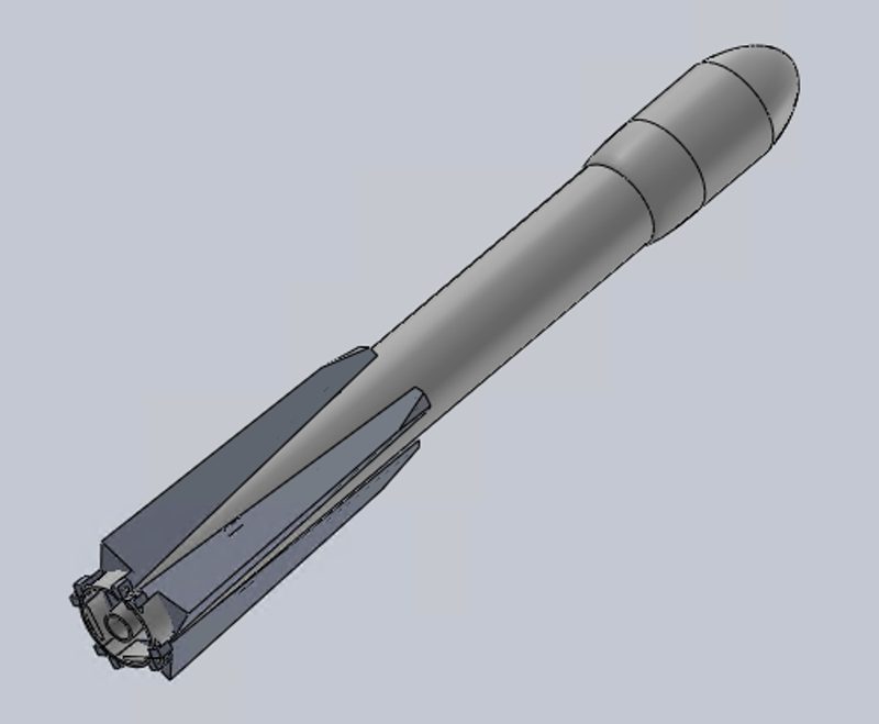 Thrust-vector-controlled rocket CAD