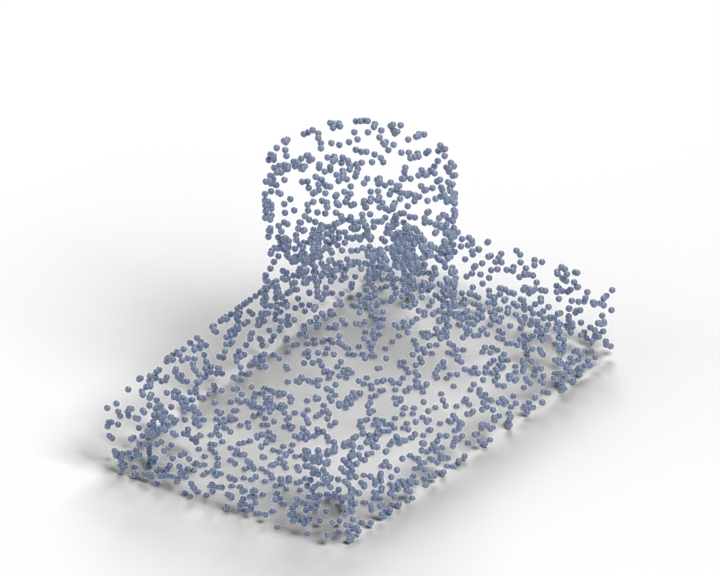 Point cloud sampled from the input mesh